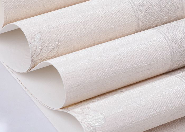 Removable embossed PVC European Style Wallpaper With Leaf Pattern