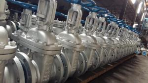 China Cast Steel Flanged Gate Valve Be Glass 300 LBS , Bolted Bonnet , O. S And Y With R.F factory