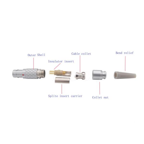 Male Plug Circular Push Pull Connectors , Circular Power Connector 2 - 30 Pin Available