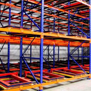 Boltless Push Back Pallet Racking System Up To 4000KG/ Layer