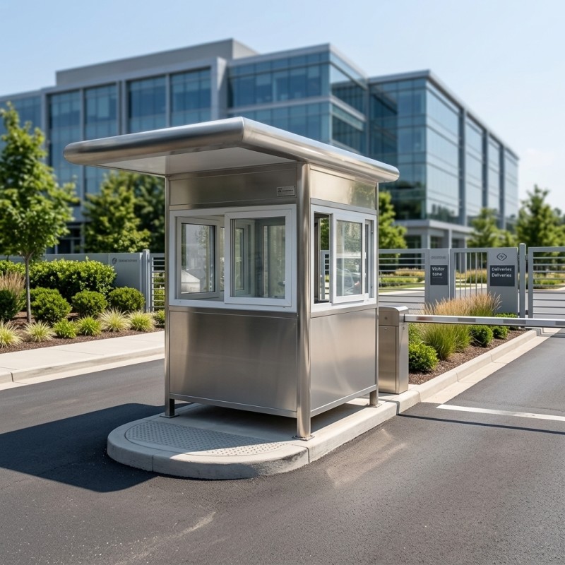 Stainless Steel Modern Portable Security Booth Optional Window Suitable for Guard Stations and Temporary Security Posts