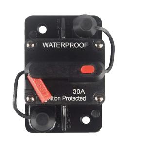 China DC 28V 10A Spade Fuse Circuit Breaker Manual Reset Thermoplastic on sale