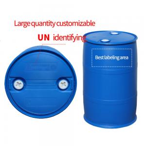 China Open Top 200L Black Plastic Barrel Drum With Lid For Chemical Waste Disposal factory