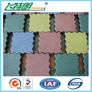 China Wear Resistance Outdoor Playground Rubber Tiles , Safety Kids Floor Pads factory