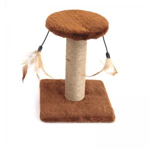 China 20x18x16cm Cat Scratch Post Toys With Feather For Cat Interactive Play on sale