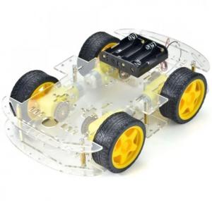 China Longer Version 4WD Smart Robot Car Chassis Kit 4 Wheel Double Layer factory