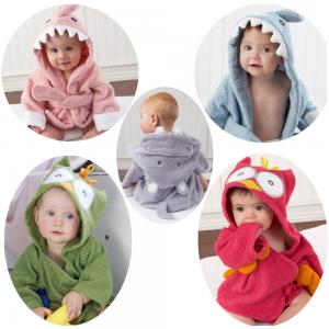 China Hooded Animal Modeling Baby Bathrobe/Kids Bathrobe 100% Cotton Soft Cute Towel Hot Sell factory