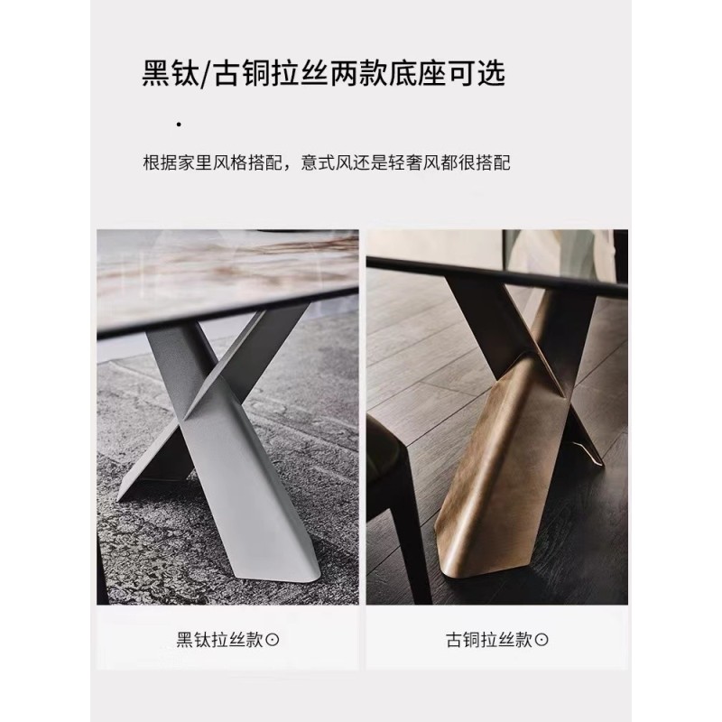 Modern Ceramic Marble Top Dining Table With Chair Rectangle Shape