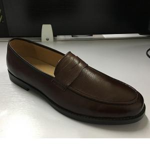 China Brown Mens Leather Dress Shoes , Fashion Oxford Party Wear Shoes For Mens factory