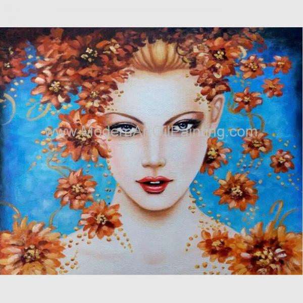 China Contemporary Figurative Oil Painting Art Female Portrait Painting Newest Style factory