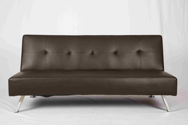 China Living Room Leather Pull Out Couch Plating Feet Ergonomic For Saving Space factory