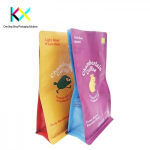 China Easy Tear 500g Coffee Packaging Bags Resealable Zipper With Valve factory