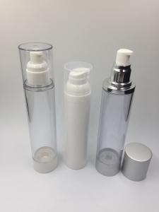 China Cosmetic Packaging Airless Cosmetic Bottles 30ml - 150ml White Color factory