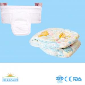 China Frontal PP Tape Baby Pull Up Pants With Colorful Tissue Waist Tape factory