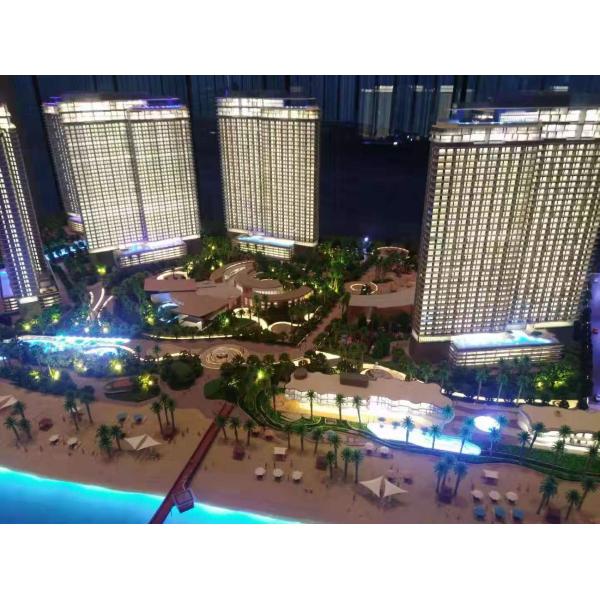 1/75 Scale Architectural Model Making Materials， Public Building Model With White Light