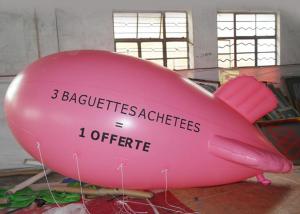 China Large Pink Inflatable Balloons Airship Model For Advertising Event / Airship Balloon Flying factory