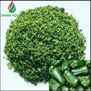 China Max 7% Moisture Natural Air Dried Green Bell Pepper Dehydrating 9x9mm factory