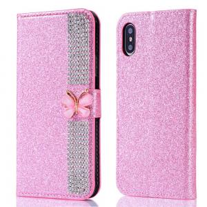 China Flash Powder Electroplated Diamond Inlay Phone Case For Iphone Xr Xs 11 12 13 14 Pro Max Cell Cover factory