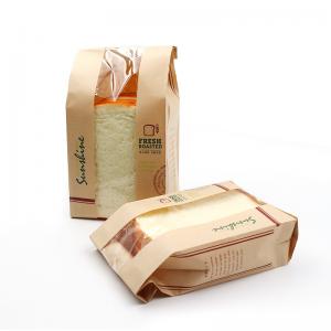 China Brown Bread Kraft Paper Packing Bags With Window FCS SGS FDA Certified factory