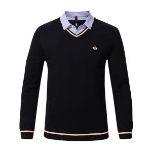China Guangzhou Business Office Sweater Knit Pullover Embroidery Formal Polo Neck Sweaters for Men factory