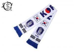 China Fleece World Cup Sports Printed Scarf , Soccer Team Korea Sublimated Scarf on sale
