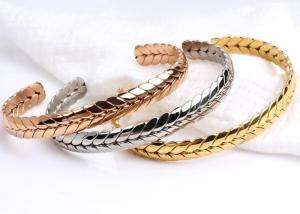 China Stainless Steel wheat opening bracelet golden titanium steel bracelet lover couple jewelry gift accessories factory