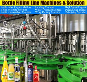 China SGS Certified 10000BPH Glass Bottle Juice Filling Machine automatic tree in one bottle capper machine on sale