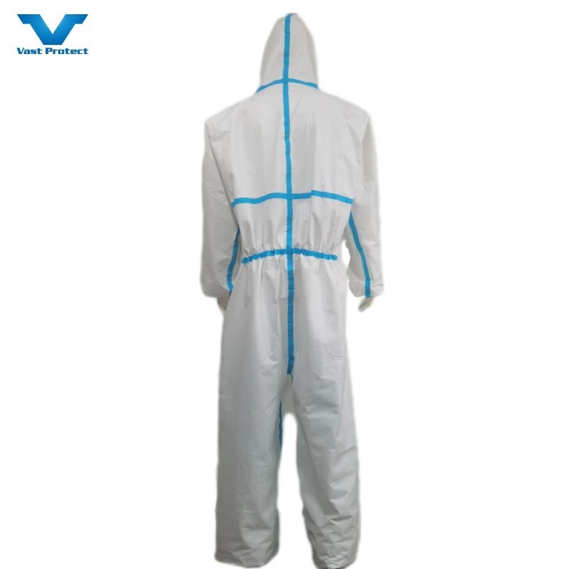 Prevent Infection Function White Waterproof CE Cat3 Type4/5/6 Microporous Coveralls