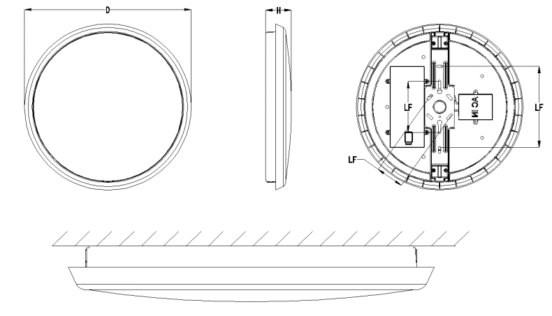 Courtyard IP54 Round Bulkhead LED Light , Waterproof LED Circular Bulkhead