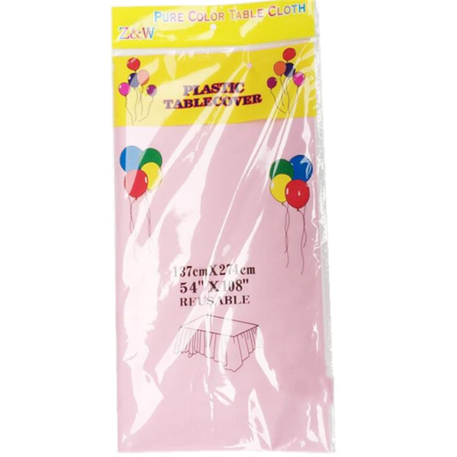 Disposable Plastic Table Cover PEVA Solid Color Plain Dyed Tablecloth