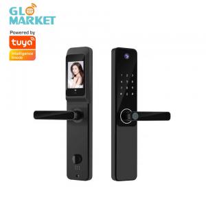 China Tuya APP Remote Control Smart Door Lock Indoor HD Screen Wide Angle Camera With Doorbell factory