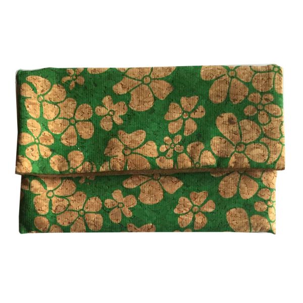 Modern style Cork clutch 6.7''x4.5'' with button closure, customized color is available