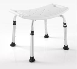 China Removable Back Adjustable Bath Seat Aluminium Alloy Bule White Height 50cm factory