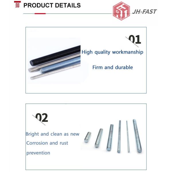 Full Threaded Rod All Thread Rod Grade 8 M6 M8 M10 M16 M20 with Thread Inserts