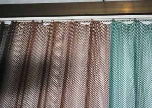 China Architectural 3mm Aperture Cascade Coil Drapery Aluminum Decorative Mesh Curtain For Ceiling on sale