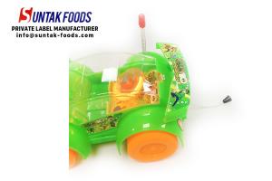 China Green Orange Light Car Toy With Colorful Jelly Bean Candy For Little Boy factory