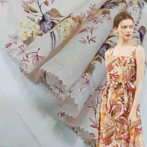 China 100-120gsm Animal Floral Silk Chiffon Fabrics 70% Silk 30% Cotton Blend Material factory