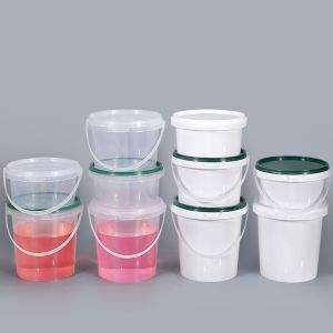 China 500ml PP Clear White Food Take Out Package Ice Cream Cookies Small Plastic Bucket With Handle Lid factory
