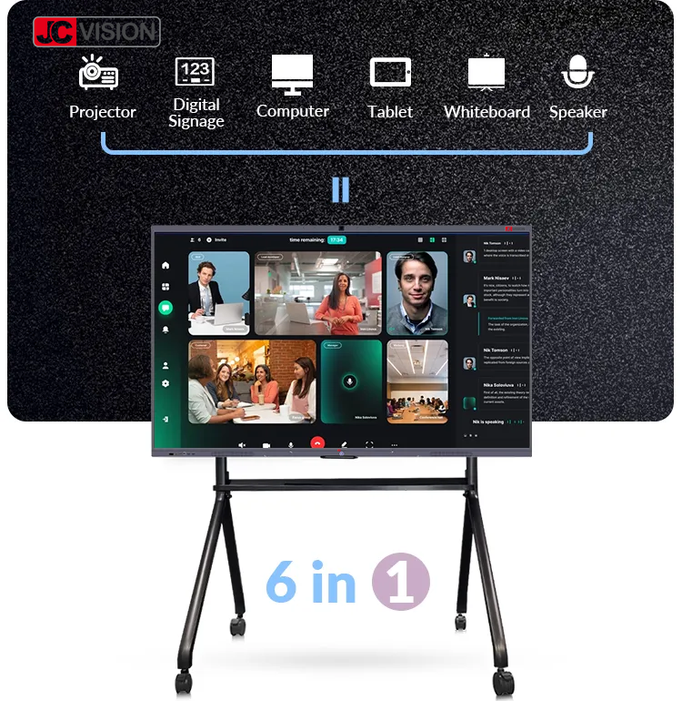 JCVISION Educational Interactive Smart Board Flat Panel 98 Inch Touch Screen Monitor