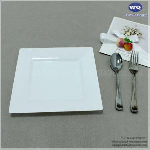 China 7 Inch Hot-Stamp Square Plate,Elegant Single Use Heavy-Duty Disposable Wedding Rose Gold PS Plate for wedding cakes factory
