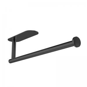 China Kitchen Under Cabinet Stainless Steel Paper Towel Holder Wall Mounted Adhesive Black factory