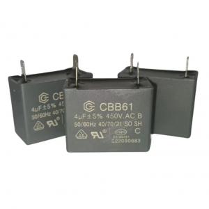 China Universal Air Conditioner Fan Capacitor 4.0mfd 450V CBB61 2 Wire ±5% Tolerance factory