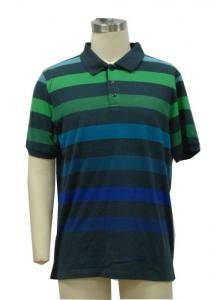 China Formal Mens Polo T Shirts Yarn Dye Stripes With Fader Colors Eco Friendly factory