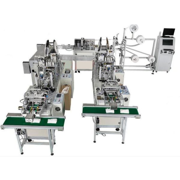 China 9KW Semi Automatic Face Mask Production Line , Mask Manufacturing Machine factory