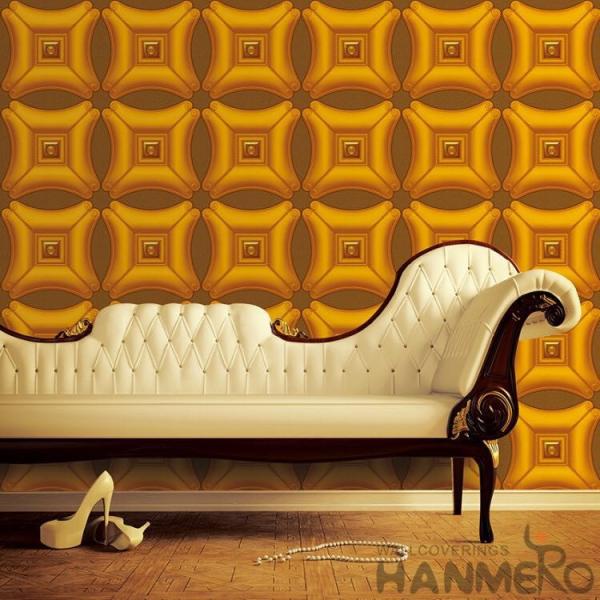 China Golden Color Decorative 3D Home Wallpaper , PVC Wallpaper For House Interior factory