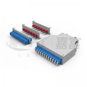 China DIN Rail Fiber Optic Termination Box For SC LC FC ST Connectors Double Floor Fiber Storage Tray on sale