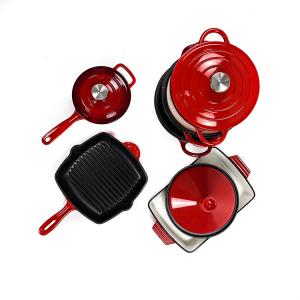 China 7 Piece Cast Iron Cookware Sets Enameled For Indoor And Outdoor factory