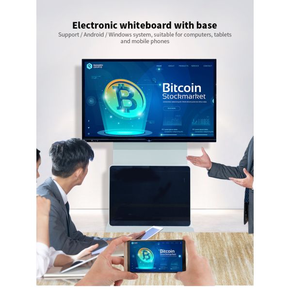 Floor Standing 400cd/2 Interactive Touch Whiteboard Steel Nano Surface