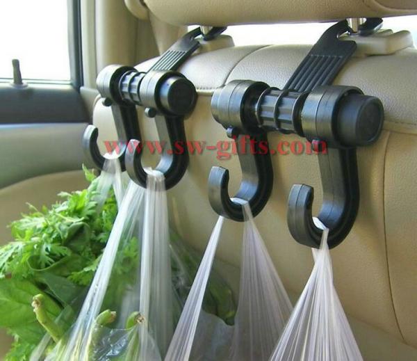 China New Double Auto Car Back Seat Headrest Hanger Holder Hooks Clips For Bag Purse Cloth Grocery Automobile Accessories factory