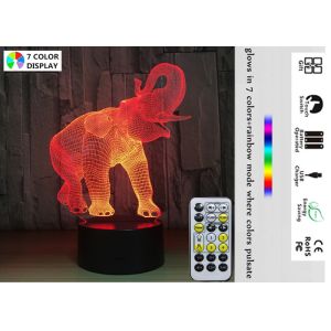 Buy cheap Bedroom 3D Illusion Night Lamp Christmas Gifts For Girls Boys Elephant Design from wholesalers